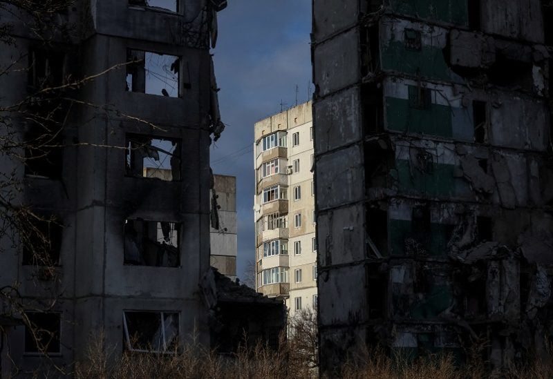 Buildings destroyed by Russian military strike, are seen, amid Russia's invasion of Ukraine, in the town of Borodianka, in Kyiv region, Ukraine February 15, 2023. REUTERS/Gleb Garanich