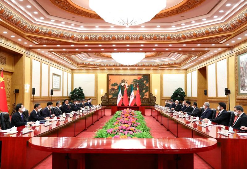Iranian President Ebrahim Raisi and his accompanying delegation attends a meeting with Chinese President Xi Jinping in Beijing, China, February 14, 2023 - REUTERS