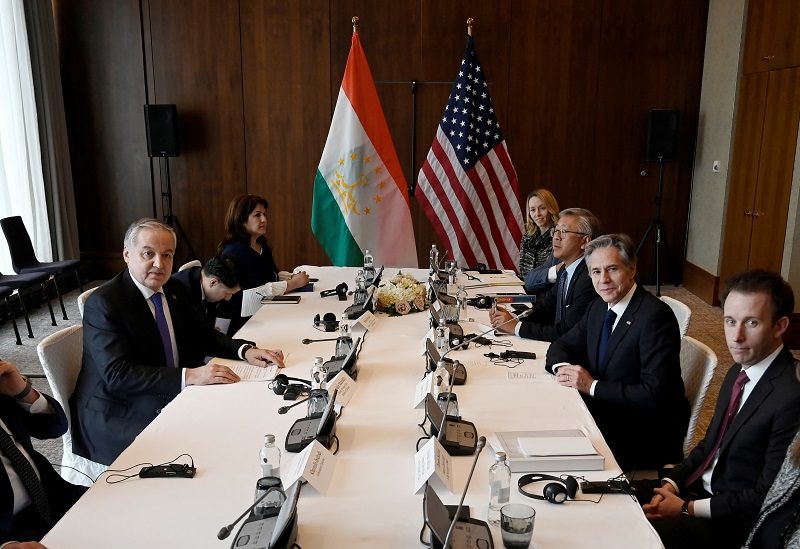 U.S. Secretary of State Blinken meets with Tajik Foreign Minister Muhriddin in Astana