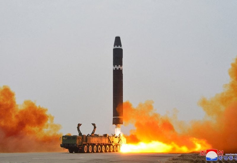 A Hwasong-15 intercontinental ballistic missile (ICBM) is launched at Pyongyang International Airport, in Pyongyang, North Korea February 18, 2023 in this photo released by North Korea's Korean Central News Agency (KCNA). KCNA via REUTERS ATTENTION EDITORS - THIS IMAGE WAS PROVIDED BY A THIRD PARTY. REUTERS IS UNABLE TO INDEPENDENTLY VERIFY THIS IMAGE. NO THIRD PARTY SALES. SOUTH KOREA OUT. NO COMMERCIAL OR EDITORIAL SALES IN SOUTH KOREA. TPX IMAGES OF THE DAY