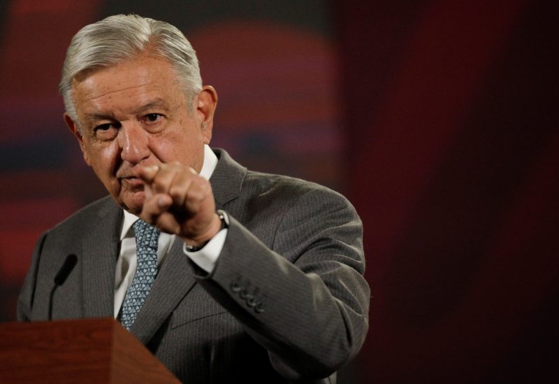 Mexican President Andres Manuel Lopez Obrador speaks during a news conference at the National Palace in Mexico City, Mexico March 7, 2023. REUTERS/Luis Cortes