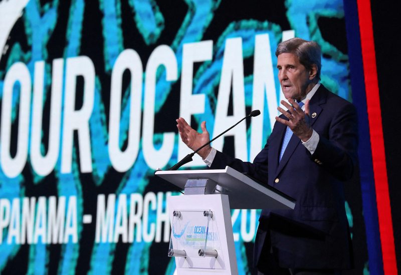 U.S. Special Envoy for Climate John Kerry speaks during the 2023 Our Ocean Conference, in Panama City, Panama March 2, 2023. REUTERS/Aris Martinez/File Photo