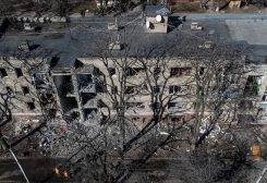 A view shows a residential building damaged by a Russian missile strike, amid Russia's attack on Ukraine, in Kramatorsk, Ukraine March 14, 2023. REUTERS/Yan Dorbronosov