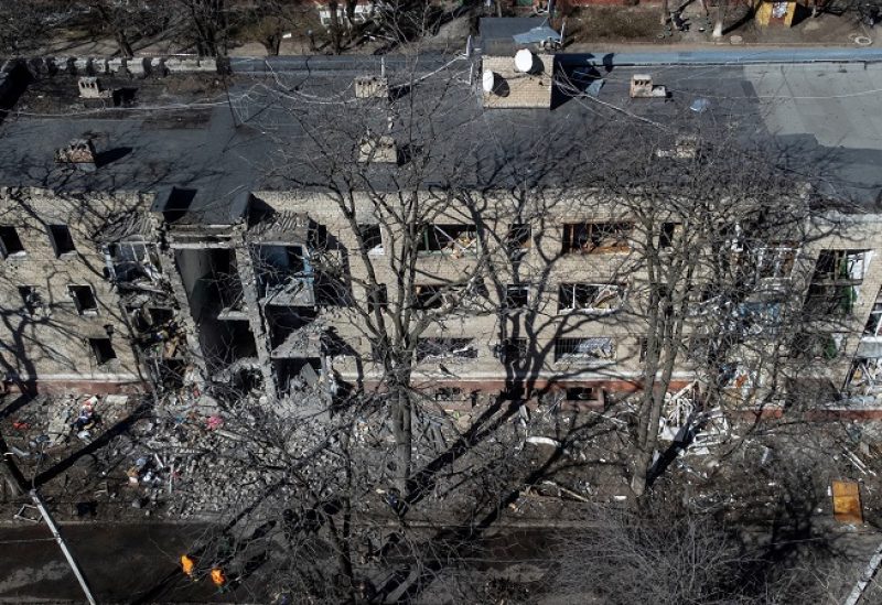 A view shows a residential building damaged by a Russian missile strike, amid Russia's attack on Ukraine, in Kramatorsk, Ukraine March 14, 2023. REUTERS/Yan Dorbronosov