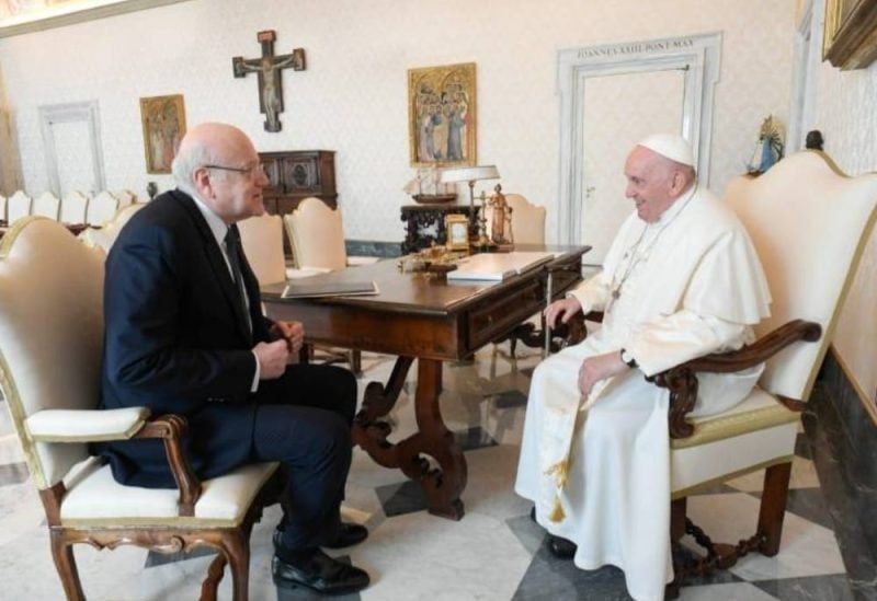 Pope Francis receives caretaker Prime Minister Najib Mikati