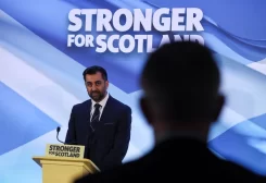 Humza Yousaf speaks after being announced as the new Scottish National Party leader in Edinburgh, Britain March 27, 2023. REUTERS