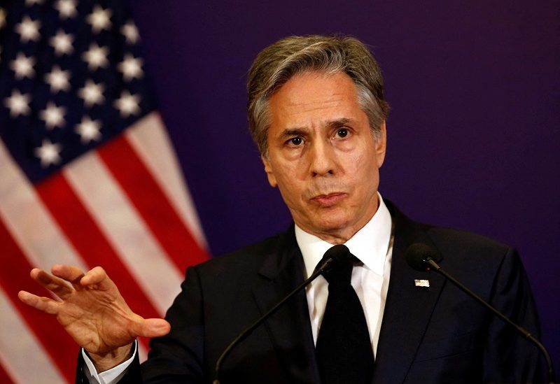 U.S. Secretary of State Antony Blinken speaks during a news conference on the sidelines of the G20 foreign ministers' meeting in New Delhi, India, March 2, 2023. REUTERS/Amit Dave