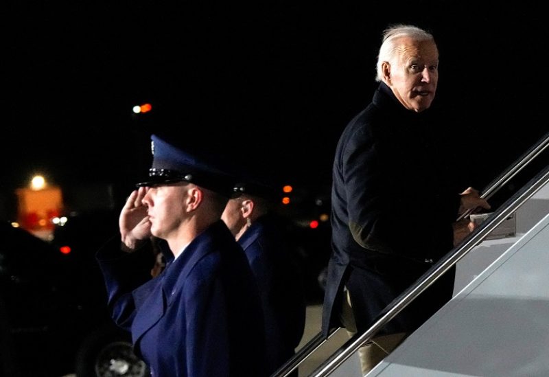 U.S. President Joe Biden boards Air Force One at Delaware Air National Guard Base in New Castle, Delaware, U.S. March 12, 2023. REUTERS/Ken Cedeno
