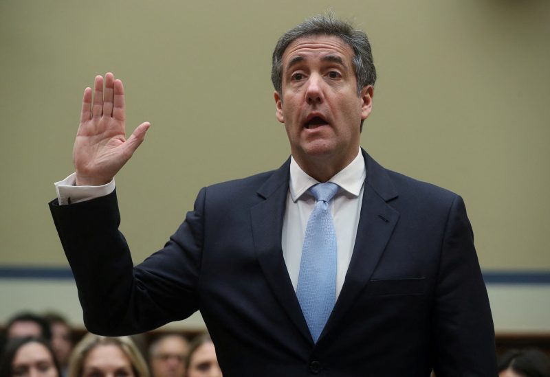 Michael Cohen, the former personal attorney of U.S. President Donald Trump, is sworn in to testify before a House Committee on Oversight and Reform hearing on Capitol Hill in Washington, U.S., February 27, 2019. REUTERS/Jonathan Ernst/File Photo