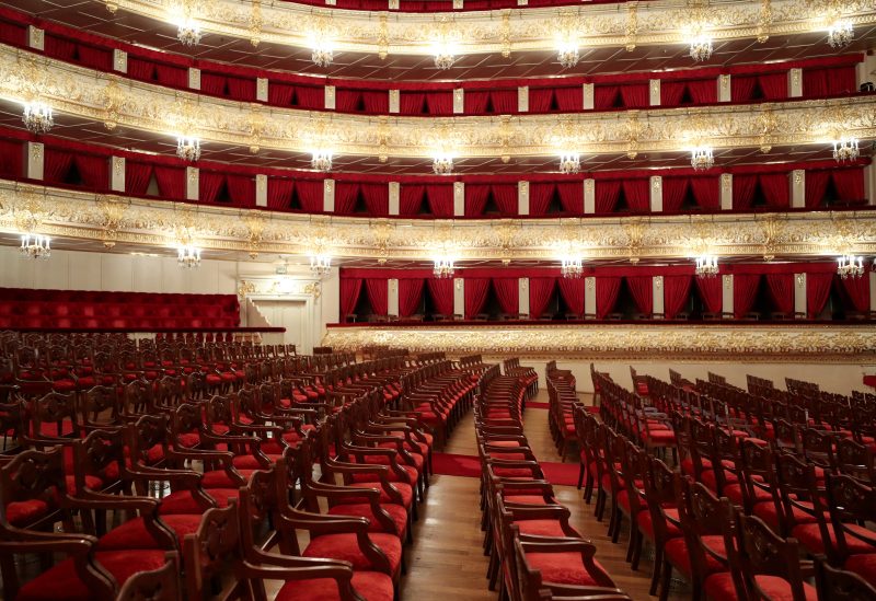 A general view shows the empty hall of the Bolshoi Theatre prior to the launch of its project to stream iconic ballet performances online making them available worldwide, in Moscow, Russia March 27, 2020. REUTERS/Evgenia Novozhenina/File Photo