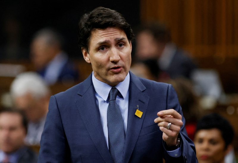 Canada's Prime Minister Justin Trudeau speaks during Question Period in the House of Commons on Parliament Hill in Ottawa, Ontario, Canada April 26, 2023. REUTERS/Blair Gable/File Photo