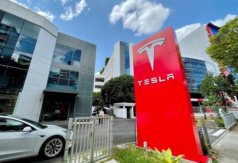 FILE PHOTO: A view of the Tesla service centre in Singapore July 16, 2022. REUTERS/Chen Lin/File Photo