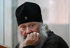Abbot of the Kyiv Pechers Lavra Metropolitan, Pavlo of the Ukrainian Orthodox Church, accused of being linked to Moscow, attends a court hearing, amid Russia's attack on Ukraine, in Kyiv, Ukraine April 1, 2023 - REUTERS