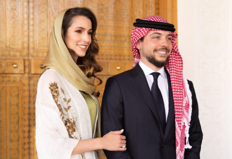 Jordan’s Crown Prince Hussein bin Abdullah II got engaged to Rajwa al-Saif in Riyadh on 17 August 2022 Reuters