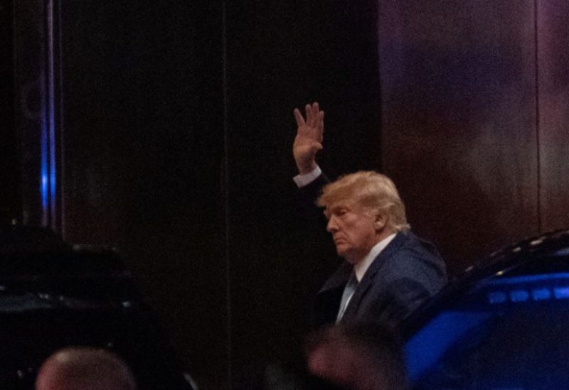 Former U.S. President Donald Trump arrives at Trump Tower in New York City, U.S April 12, 2023. REUTERS