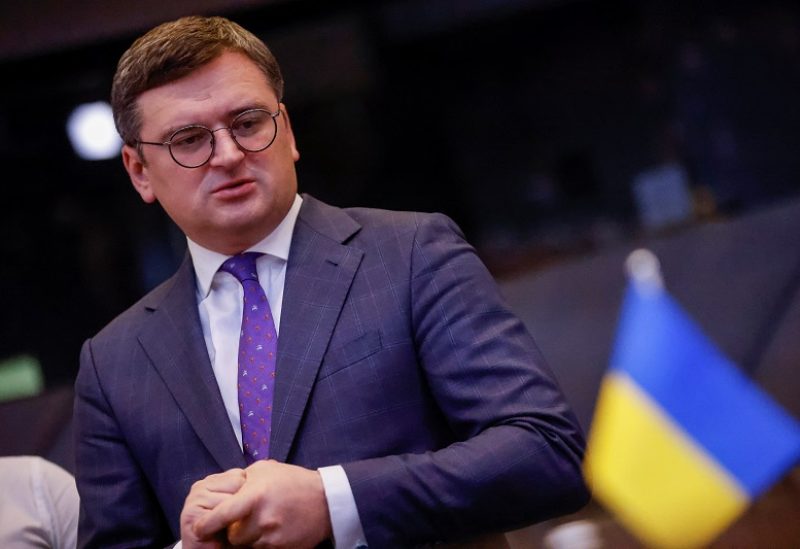 Ukrainian Foreign Minister Dmytro Kuleba attends a roundtable discussion during a joining ceremony at the NATO foreign ministers' meeting at the Alliance's headquarters in Brussels, Belgium April 4, 2023. REUTERS/Johanna Geron