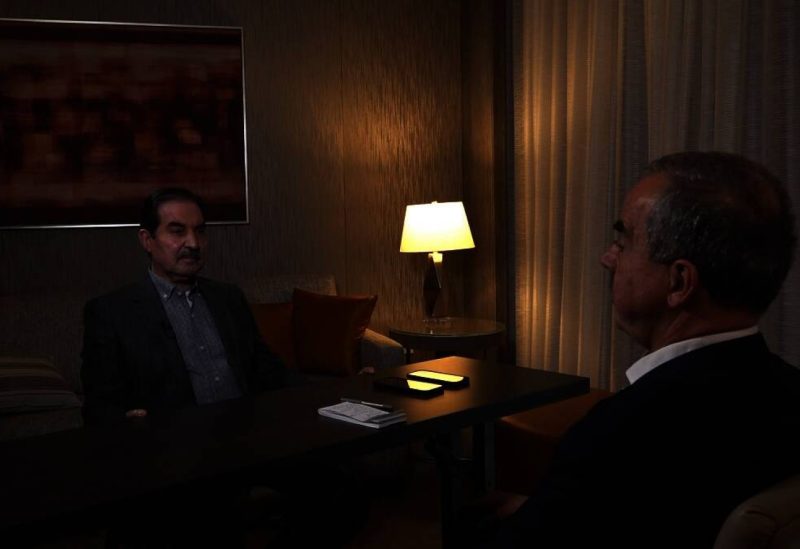 Salem al-Jomaili during his interview with Asharq Al-Awsat Editor-in-Chief Ghassan Charbel.