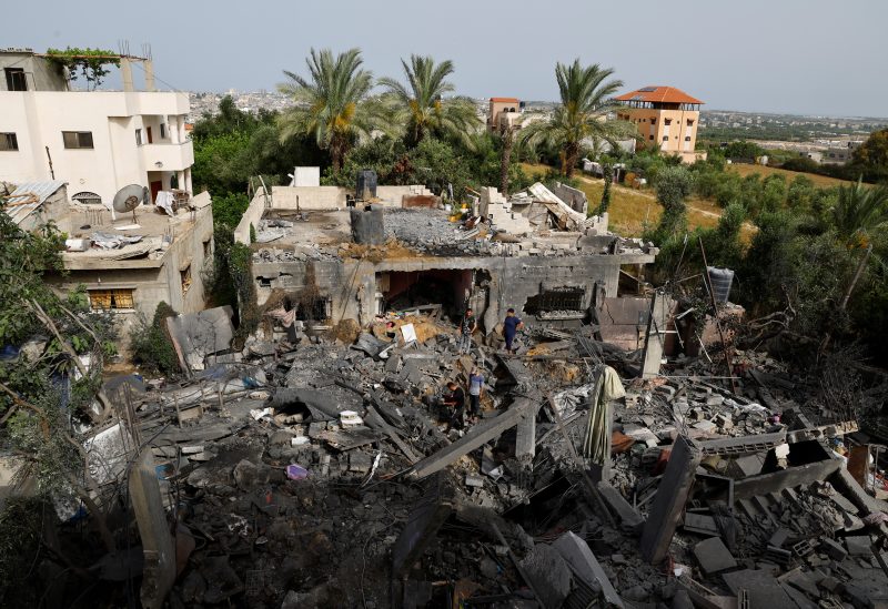 A view of the aftermath of deadly Israeli strikes, in the northern Gaza Strip May 12, 2023. REUTERS/Mohammed Salem