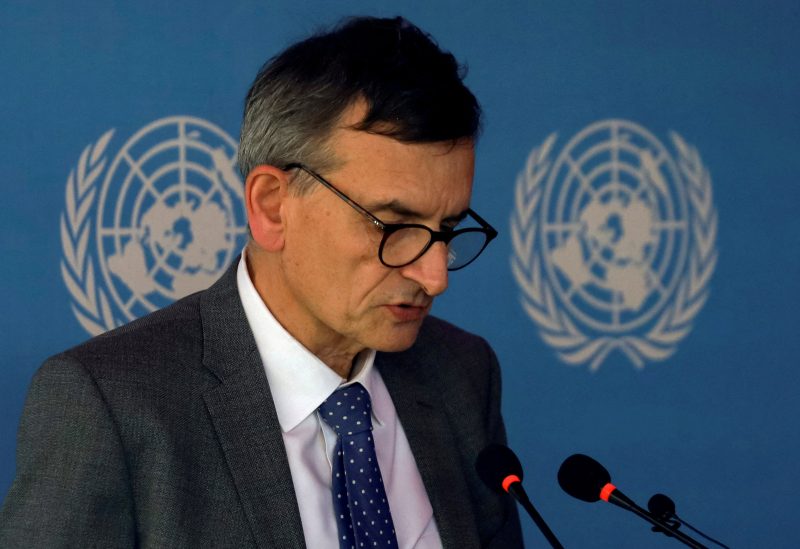 U.N. Special Representative in Sudan Volker Perthes speaks during a news conference in Khartoum, Sudan January 10, 2022. REUTERS/El Tayeb Siddig//File Photo