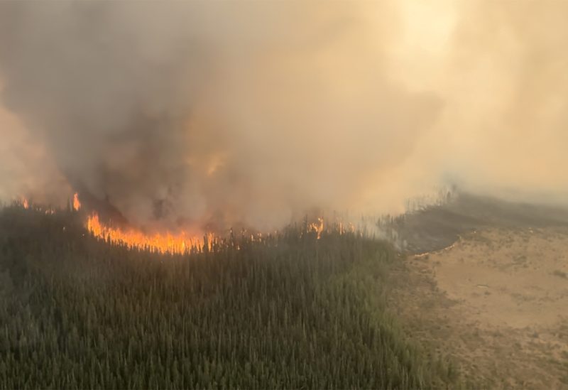 The east side of the Paskwa fire (HWF030) burns near Fox Lake, Alberta, Canada May 9, 2023. Alberta Wildfire/Handout via REUTERS./File Photo