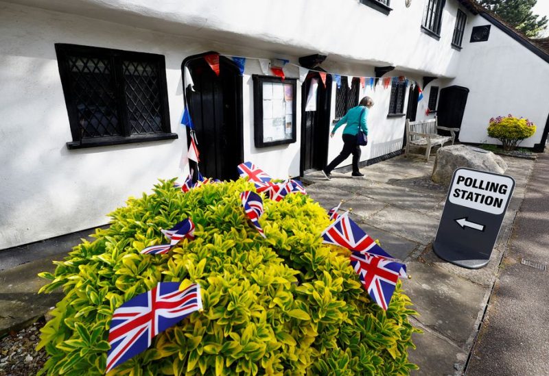 A general view outside the Barley Town House, which is acting as a polling station for local elections in Royston, Britain, May 4, 2023. REUTERS