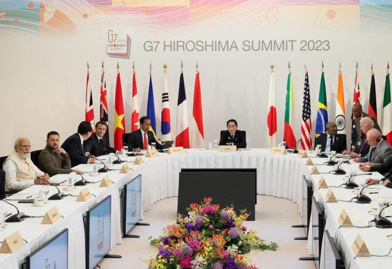 General view shows the G7, Partner Countries and Ukraine meeting as a part of the G7 leaders' summit in Hiroshima, western Japan May 21, 2023, in this handout photo released by Ministry of Foreign Affairs of Japan. (Ministry of Foreign Affairs of Japan/Handout via Reuters) General view shows the G7, Partner Countries and Ukraine meeting as a part of the G7 leaders' summit in Hiroshima, western Japan May 21, 2023, in this handout photo released by Ministry of Foreign Affairs of Japan. (Ministry of Foreign Affairs of Japan/Handout via Reuters)