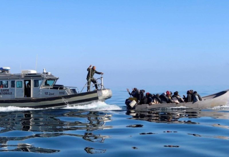 FILE PHOTO: Tunisian coast guards try to stop migrants at sea during their attempt to cross to Italy, off the coast off Sfax, Tunisia April 27, 2023. REUTERS/Jihed Abidellaoui/File Photo