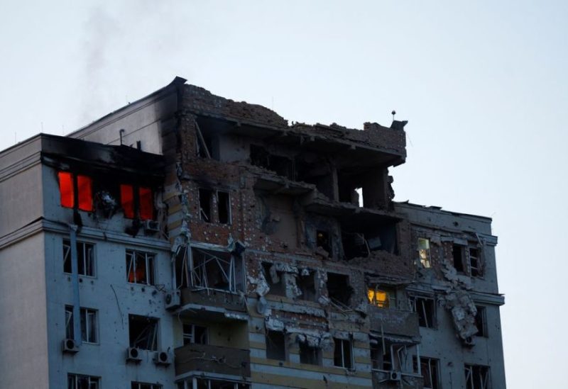 A view shows an apartment building damaged during a massive Russian drone strike, amid Russia’s attack on Ukraine, in Kyiv, Ukraine May 30, 2023. REUTERS
