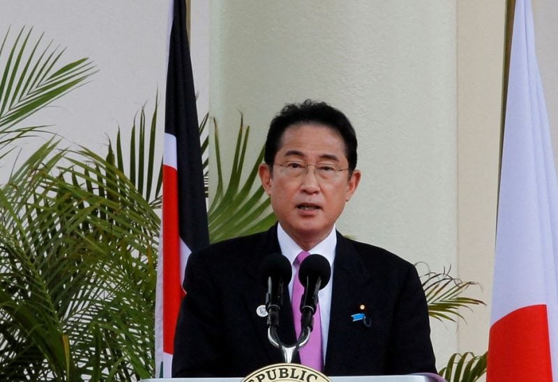Japanese prime minister Fumio Kishida address a joint news conference with Kenyan President William Ruto during his official visit at State House in Nairobi, Kenya May 3, 2023. REUTERS