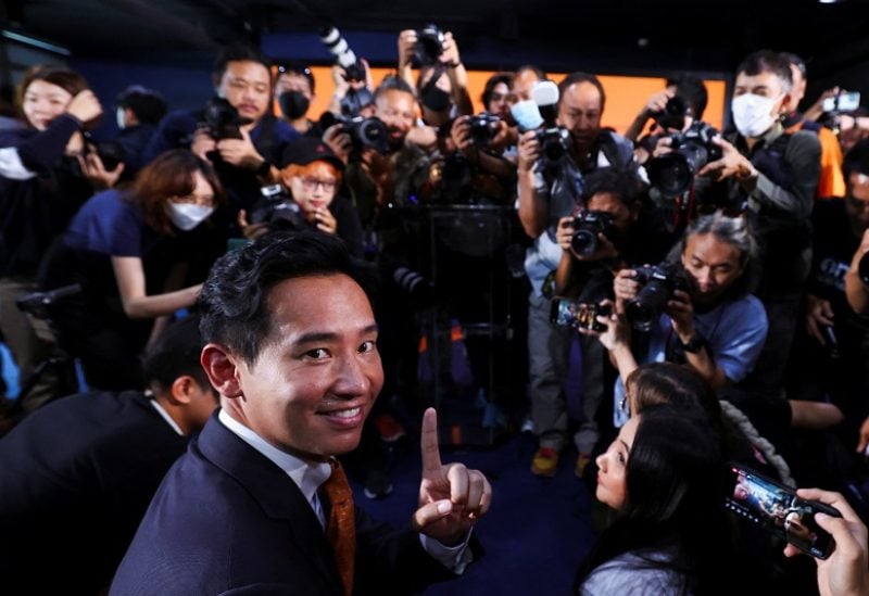 Move Forward Party leader and prime ministerial candidate, Pita Limjaroenrat, attends a press conference following the general election, at the party's headquarters in Bangkok, Thailand, May 15, 2023. REUTERS/Athit Perawongmetha