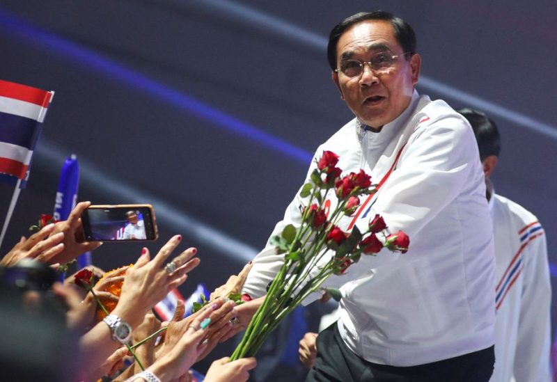 Thailand's incumbent Prime Minister Prayuth Chan-ocha greets supporters at the United Thai Nation Party's rally event ahead of the upcoming general election, in Bangkok, Thailand, May 12, 2023 - REUTERS