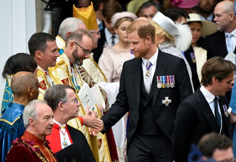 Britain's Prince Harry, Duke of Sussex, leaves Westminster Abbey following the coronation ceremony of Britain's King Charles and Queen Camilla, in London, Britain May 6, 2023