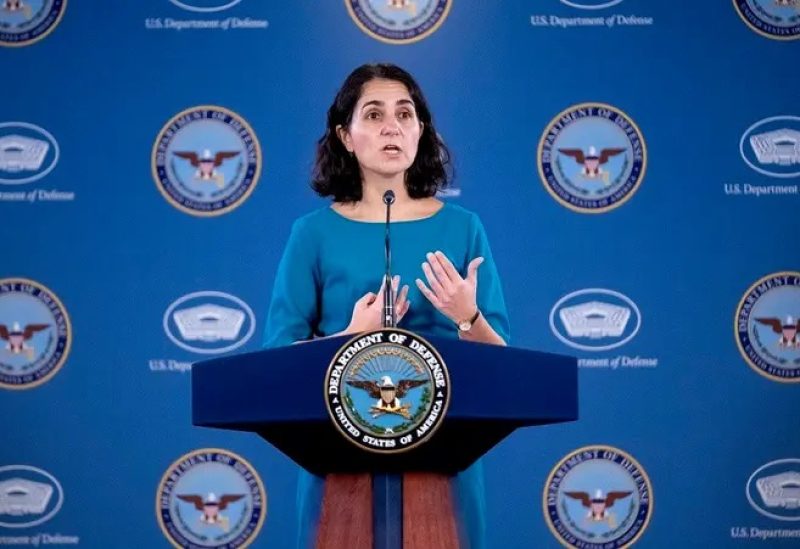 Deputy Under Secretary of Defense for Policy Mara Karlin speaks during a briefing at the Pentagon, March 14, 2023. (AP)