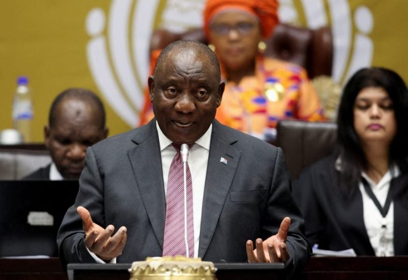 South African President Cyril Ramaphosa replies to questions in parliament in Cape Town, South Africa, May 11, 2023. REUTERS/Esa Alexander/File Photo