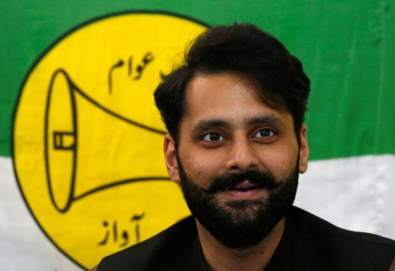 Jibran Nasir, a human rights lawyer and independent candidate for general election, speaks at his office in Karachi, Pakistan July 23, 2018. REUTERS/Akhtar Soomro
