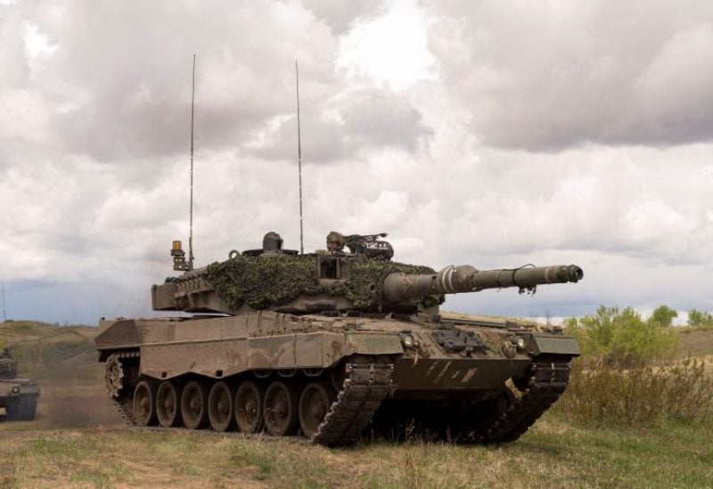 Leopard 2A4 tanks from the Royal Canadian Dragoons, C Squadron travel in the Wainwright Garrison training area during Exercise MAPLE RESOLVE in Wainwright, Alberta, Canada on May 15, 2017. JF Lauzé/Courtesy Canadian Armed Forces via REUTERS/File Photo
