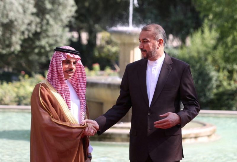 Iranian Foreign Minister Hossein Amir-Abdollahian meets with Saudi Arabia's Foreign Minister Prince Faisal bin Farhan Al Saud in Tehran, Iran June 17, 2023. Majid Asgaripour/WANA via REUTERS
