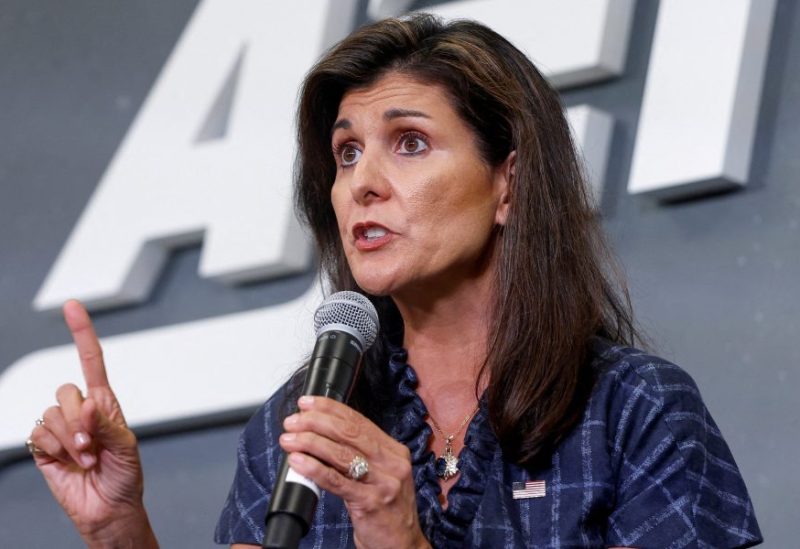 U.S. Republican presidential candidate Nikki Haley delivers a foreign policy speech on China during a forum at the American Enterprise Institute in Washington, U.S., June 27, 2023. REUTERS/Evelyn Hockstein/File photo