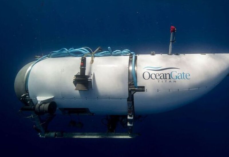 The Titan submersible, operated by OceanGate Expeditions to explore the wreckage of the sunken SS Titanic off the coast of Newfoundland, dives in an undated photograph. OceanGate Expeditions/Handout via REUTERS /FILE PHOTO