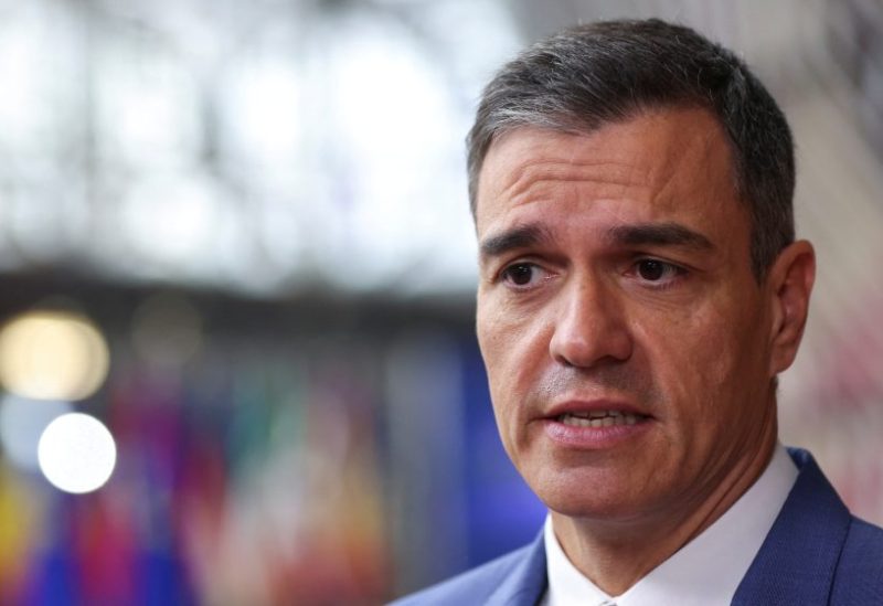 Spanish Prime Minister Pedro Sanchez attends the European Union leaders summit in Brussels, Belgium June 29, 2023. REUTERS/Johanna Geron/File Photo
