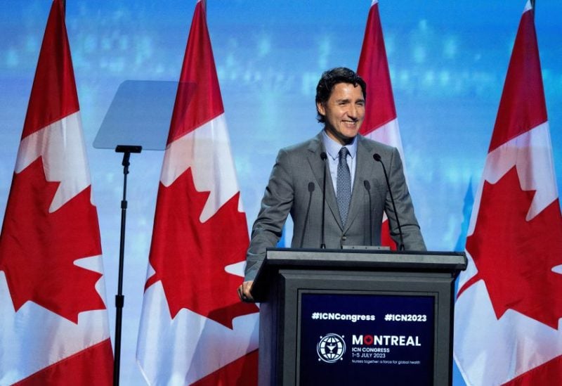 Canada’s Prime Minister Justin Trudeau speaks during a meeting of the International Council of Nurses Congress in Montreal, Quebec, Canada July 5, 2023. REUTERS/Allen McInnis