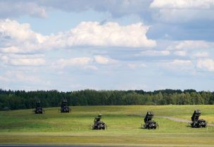 German Patriot air defence system units are seen at the Vilnius airport in Vilnius, Lithuania July 7, 2023. REUTERS/Janis Laizans
