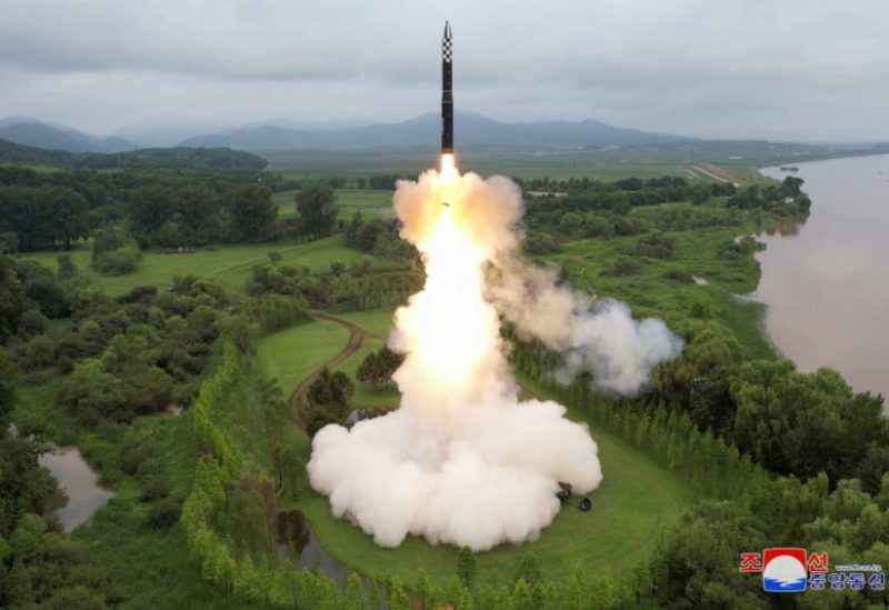 Hwasong-18 intercontinental ballistic missile is launched from an undisclosed location in North Korea in this image released by North Korea's Korean Central News Agency on July 13, 2023. KCNA via REUTERS