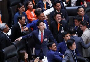 Move Forward Party Leader Pita Limjaroenrat looks on at a voting session for a new prime minister at the parliament, in Bangkok, Thailand, July 13, 2023. REUTERS/Athit Perawongmetha/File Photo