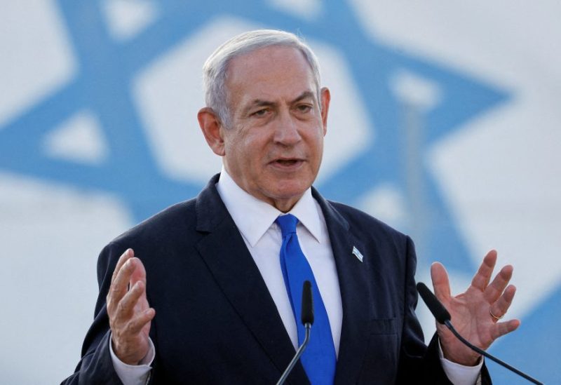 Israeli Prime Minister Benjamin Netanyahu delivers a statement at the Palmachim Air Force Base near the city of Rishon Lezion, Israel July 5, 2023. REUTERS/Amir Cohen/File Photo