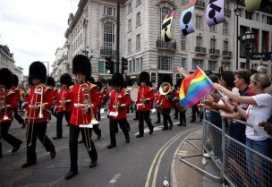 A military band takes part in the 2022 Pride Parade in London, Britain July 2, 2022. REUTERS/Henry Nicholls