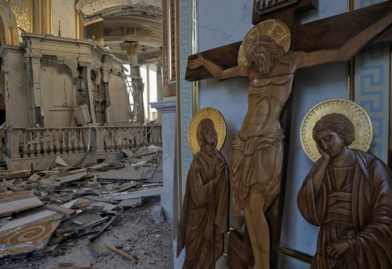 An interior view shows the Transfiguration Cathedral damaged during a Russian missile strike, amid Russia's attack on Ukraine, in Odesa, Ukraine July 23, 2023. REUTERS/Nina Liashonok