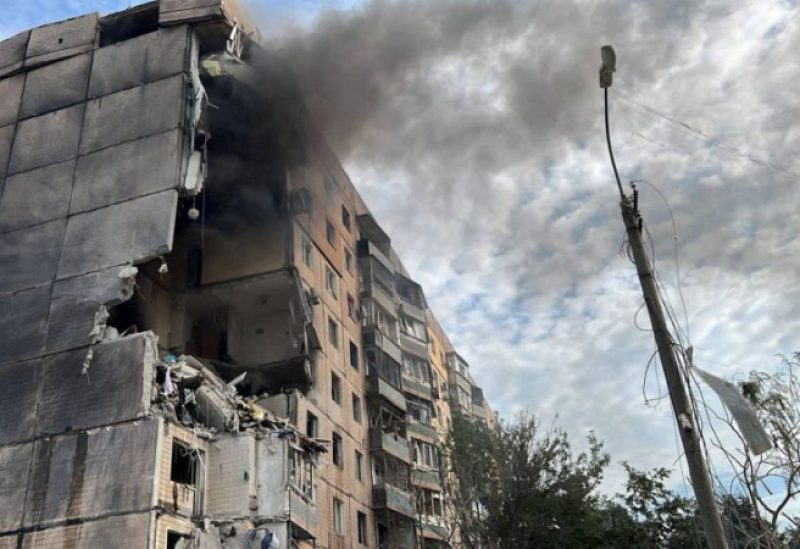 A view shows an apartment building heavily damaged by a Russian missile strike, amid Russia's attack on Ukraine, in Kryvyi Rih, Ukraine July 31, 2023. Ukrainian Parliament Commissioner for Human Rights Dmytro Lubinets via Telegram/Handout via REUTERS