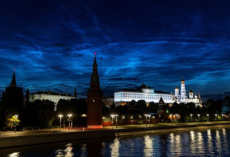 Noctilucent clouds are seen over the Kremlin in Moscow, Russia July 4, 2023. REUTERS