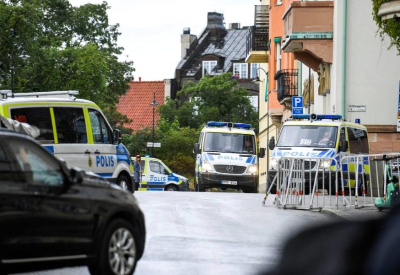Police cars are seen near Iraqi embassy ahead of a demonstration in Stockholm, Sweden July 20, 2023. TT News Agency/Caisa Rasmussen via REUTERS